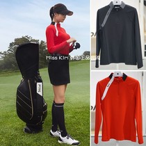 South Korea Volvik golf suit special 20 autumn female stand collar half zipper fleece warm long sleeve T-shirt