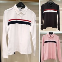 Korea W ANGLE special 20 early autumn golf uniform womens lapel bar color slim long sleeve T-shirt