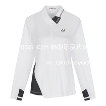 Korea MASTERBUNNY golf suit 21 autumn womens lapel stitching half-tie buckle breathable long sleeve T-shirt