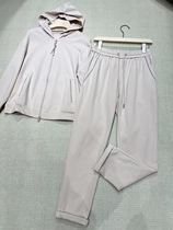 2023 Spring new BC Lianhood Combed Cotton Casual Suit Women Fashion Bead Chain Necropolis Leather Pants Two-piece Set