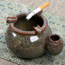 Round Ashtrays Ceramic Creative Personality Anti Fly Ash Square Large Living Room Office Ashtrays Antique Make Old