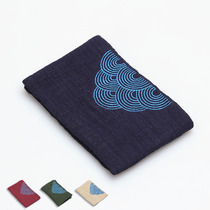 Embroidered cotton linen small tea towel rectangular tea cloth water-absorbing thick cotton tea towel-style mountain bamboo wood