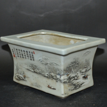 Special Price Ancient Play Ancient Porcelain Collection View Snowy Landscape Landscape Painting Long Square Calamus Flower Pots flower hawking pieces imitation ancient porcelain