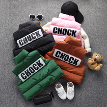 Anti-season halal bin Han version Childrens down cotton waistcoat boys girls stand cotton vest autumn winter thickened baby boy clothing