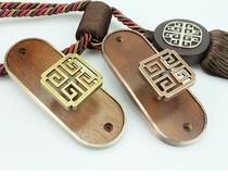 A pair of new Chinese curtain wall hooks Modern solid wood vintage alloy hooks Curtain straps accessories Curtain hooks