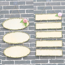 Kindergarten pastoral wood hanging plate hanging ring creation decoration material diy Hemp rope side area corner regular wall hanging decoration