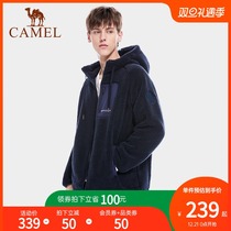 Camel outdoor fleece mens new fleece jacket jacket windproof and thick warm hooded jacket