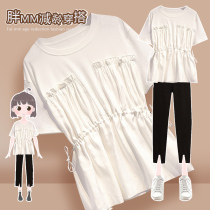 2021 summer new fashion large size womens clothing slightly fat sister thin cover belly age reduction design sense top loose