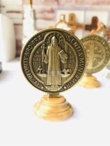 Catholic holy objects Italy imported Saint Benedict exorcism bronze