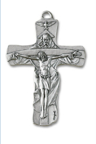  Italy imported Catholic holy relics Antique silver holy thirty-word frame with rope large 7*5cm