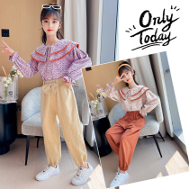 Girl Suit Spring Dress 2022 New Ocean Gas Spring Autumn Season CUHK Children Girl Internet Red Trendy Casual Two Sets
