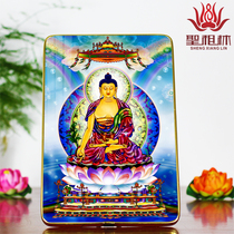 The connection with high-definition pharmacist Buddha Nanno pharmacist glass light Tathagata portrait crystal print table photo frame Buddha painting hanging picture