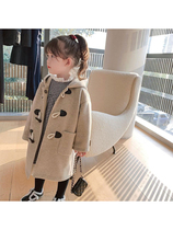 Girl foreign pistachio fur coat winter clothing 2021 new Inlenwind children little girls autumn winter warm child clothing jacket