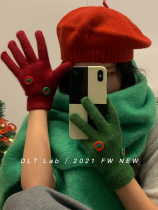 DLT Lab Ding old man autumn and winter New Korean ins ins homemade warm Christmas rabbit hair gloves couple girlfriends tide tide