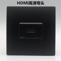 Black Type 86 HD TV Plug-in Elbow HD Module HDMI1080P Ultra Clear Video Jack Panel