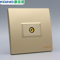 86 type champagne color video wall plug gold single hole solder-free AV panel Screw screw crimping Lotus video panel