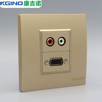 Champagne Gold 86 VGA with Audio Socket Solderless VGA Projector AV Lotus Audio Switch Panel Socket