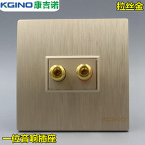 Type 86 socket champagne gold brushed wall socket two audio double audio socket panel audio wall panel