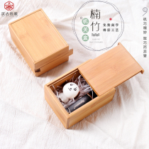 Wooden box rectangular organ jewelry box bamboo storage seal antique jewelry Wood retro jewelry small gift box