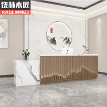 Modern Chinese style simple beauty salon Health club Bed and breakfast Hotel company front desk reception counter Shop cashier