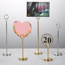 Banquet table card reservation number Table sign Simple metal reservation card Wedding seat card gold vertical guide
