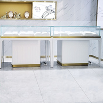 High-end jewelry display cabinet gold jewelry glass display cabinet custom shopping mall jewelry cabinet commercial wooden European