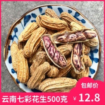 New colorful peanuts 500g Yunnan farm shelled raw peanuts large fresh sun-dried peanut kernels grains