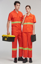 Spring and summer long sleeve suit work clothes sanitation orange reflective clothing Garden Road Safety construction labor insurance clothing can be printed