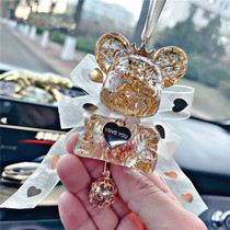 Car Hangings Rearview Mirror Fragrant pendant Bear DIY handmade crystal drop rubber resin aromatic young girl