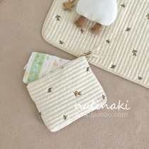nalinaki Korean homemade storage bag multifunctional makeup baby diaper bag mummy bag quilted cotton embroidery