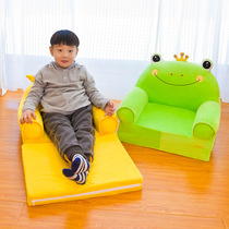 Childrens folding cute small sofa seat male and girl backrest cartoon fabric animal seat disassembly and washing baby bench