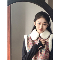 Tang dress womens New Year cheongsam womens small jacket vest Chinese New year clothes autumn winter winter winter Chinese style