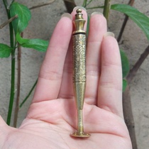 Monsoon JiFENG pipe press Rod metal tobacco knife needle repair carbon device antique pure copper anti-extinguishing gold silver and white Three Colors