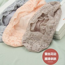 Lace Socks Boat Socks Woman Pure Cotton Bottom Summer Thin light mouth ice silk invisible non-slip short socks Summer Ins tide