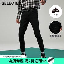 SELECED Slade new elastic comfort Leica trendy casual washed body black denim long pants man