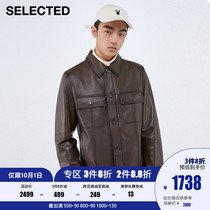 SELECTED Slade Autumn Winter New sheep leather locomotive retro leather jacket jacket men S)421410001
