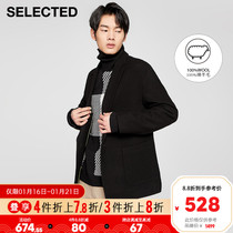 SELECTED Slade Pure Wool Drop Shoulder Male One Button Square Pocket Wool Coat FT)420408005