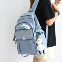 New junior middle school school bag female Korean version of high school Harajuku lightweight large capacity primary school backpack Forest ins cute