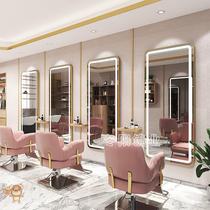 New barber shop mirror table hair salon special Net red haircut perm hairdressing hair Mirror Salon double mirror cabinet one