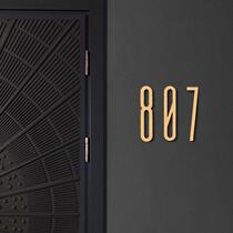 Creative simple Nordic retro brass digital home house number hotel wall decoration personalized room number plate