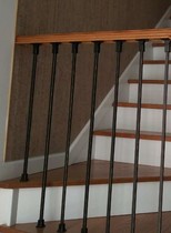 Liansheng Stairs Indoor Stairs Simple Style Black Single Wrought Iron Guardrail LSTYHL-00021