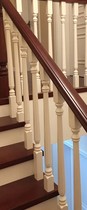Liansheng stairs Indoor stairs Beech light luxury simple single white style guardrail LSXZ-1603
