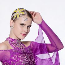 yundance dance dance clothes modern headdress national standard floral headdress diamond-studded Latin headdress H-06