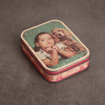 British 60s antique iron box vintage vintage tin box collection storage box