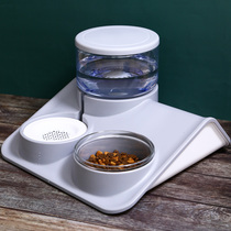 Cat bowl Double bowl automatic drinking water Garfield food bowl Cat eating and drinking water dual-use kitten special dog bowl Dog water bowl