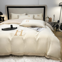 Net red European-style bed hat 4 pieces full cotton thickened comfortable naked sleeping embroidery quilt cover quilt cover pure cotton princess wind bed linen