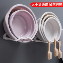Free hole bathroom washbasin rack Home bathroom wall shelf storage Kitchen wall hook shelf artifact