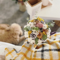 Paper bag roses Dried flowers Eternal life flower bouquet ins Living room dried flowers decoration Flower arrangement Cotton dried flowers Forget-me-not daisies