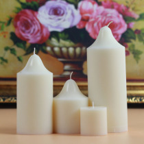 Smokeless and tasteless classic ivory white cylindrical candle romantic birthday home Western wedding candle holder ornament decoration