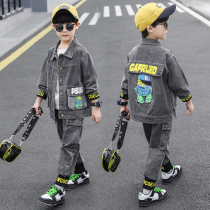 Boy Clothing Boy Cowboy Suit 2022 New Spring Dress CUHK Child Spring Autumn Ocean Gas Handsome Korean version of two sets
